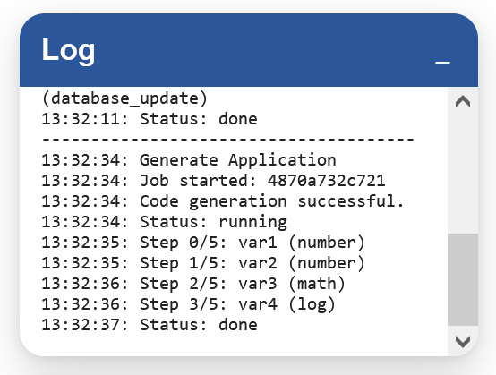 Log result