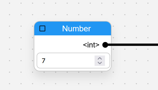 Number block with outgoing node